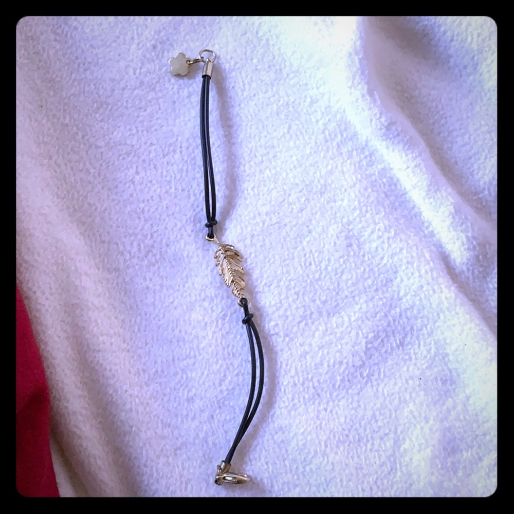 Gold plated feather bracelet